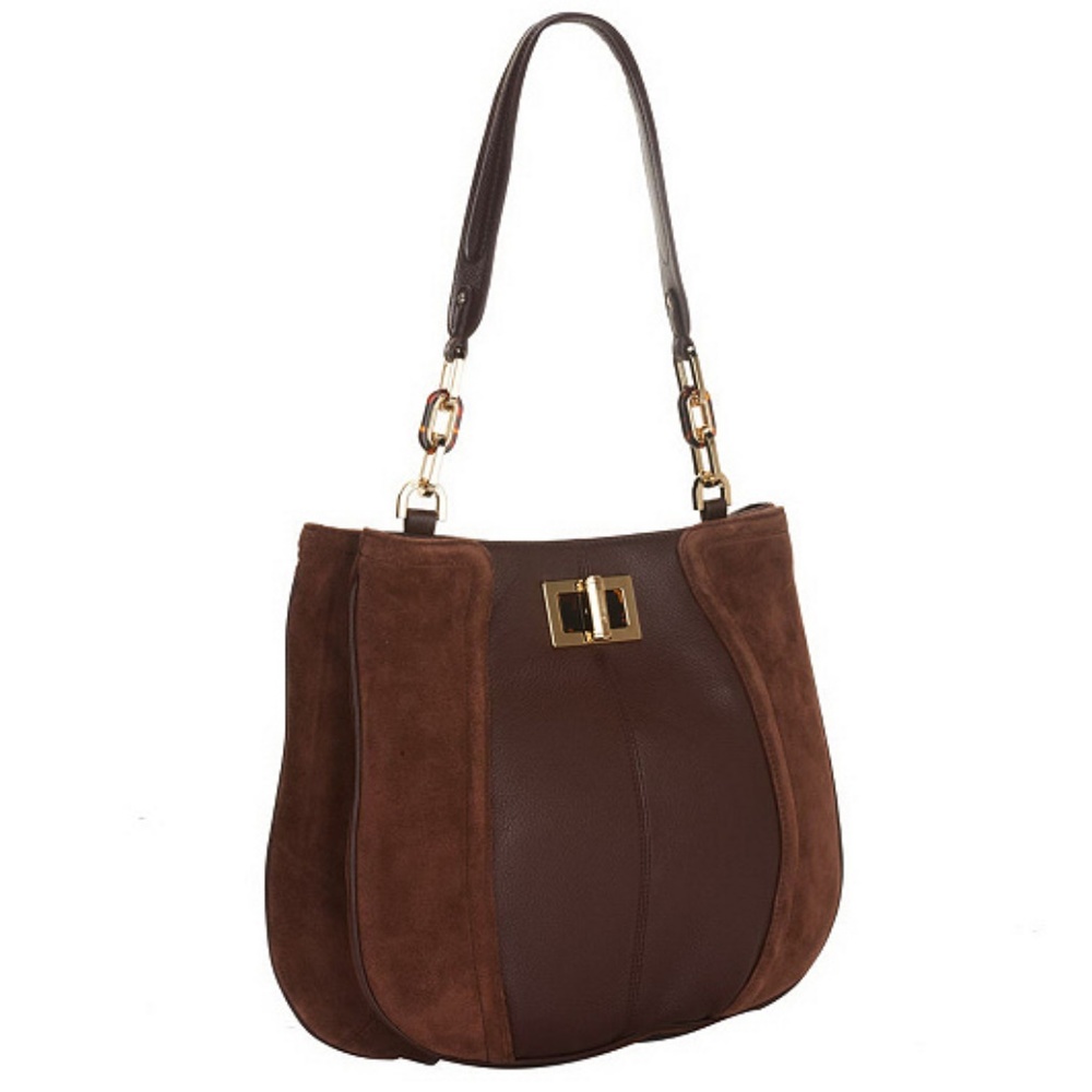 B. Makowsky Layla Medium Pebble Leather & Suede